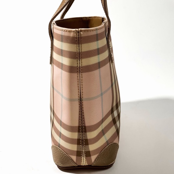Burberry London Leather-Trimmed Nova Checked Tote - Picture 5 of 6